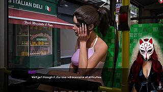 Kate in cosplay skirt upskirt scene from the game.