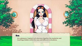 lusty buccaneers nami exposes naked body!