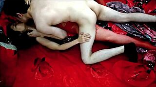 a curvy brunette babe moans softly in this real homemade video, exploring sensual touches and kisses