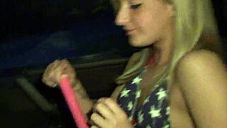 New girl strips by the river and touches herself in my truck