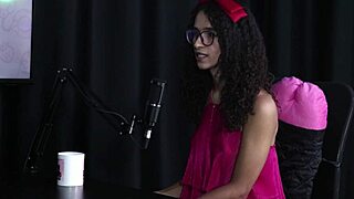 Transsexual Beauty in Red Lingerie Dominates and Submits for Clients