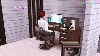 My Futanari Boss Seduces Secretary for Deep Throat