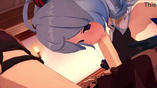 bell and ganyu from genshin impact embark on a 3d cartoon journey.