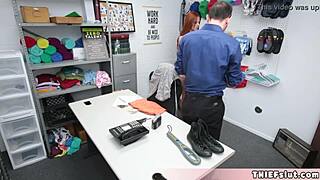 Redhead teen shoplifter CAUGHT by mall cop