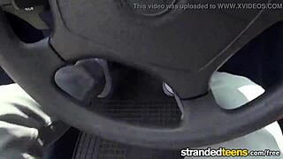 Stranded teen meets milf with natural tits