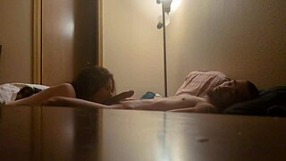 Amateur couple engages in kissing and riding during their night of activities