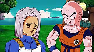 rescuing android 18 in hentai animation with big tits