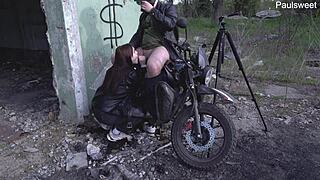 Hot Russian Milf Dominates with Dirty Talk Outdoors