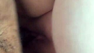 contrasting the submissive bbw slut's squirting with interracial fucking and cum