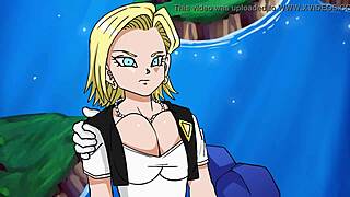 rescuing android 18 in hentai animation with big tits