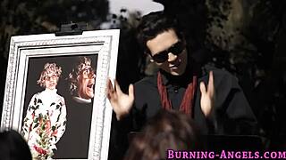 Goth Feels Intense Pleasure Fucking And Sucking At Outdoor Location