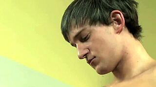 horny blonde twink atlanta grey passionately kisses and sucks big monster cock