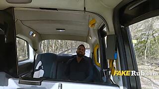 big tits redhead driver motorboats passenger in wild car ride