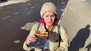 hungry girl does anything for food 😋 pov blowjob