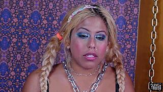 Rub your pussy against pantyhose-covered cock in this raw masturbation scene with handjob!