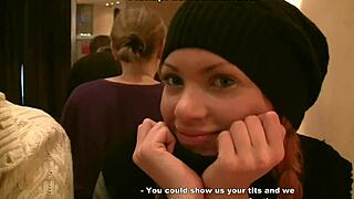 redhead slut gets fucked in a public toilet pickup