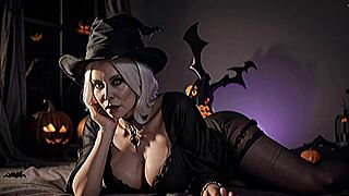spooky granny poses for halloween in wild 3d ai porn art collection