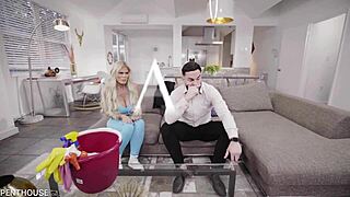 casca akashova, the busty blonde housekeeper, fucks her boss to keep job