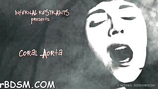 Sensual brunette floozy fingers and uses sex-toy on both fanny!