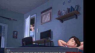 My stepsister sneaks into mom's room for that big monster again in summertime saga