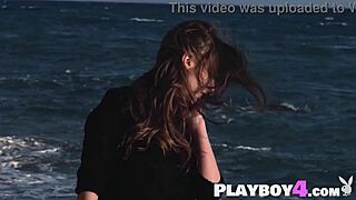 Sexy big boobed brunette teen Mila Azul undresses naturally 😍