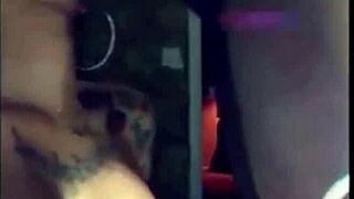 Freaky redbone shemale with big ass gets spanked and sucks monster cock!