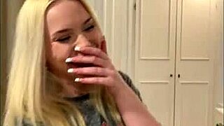 sexy tall blonde flaunts huge cameltoe in casting