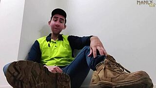 Step gay dad escapes into foot fetish dreams