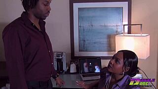 dose and angel get some business done with blowjob