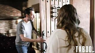 Masked Tommy Pistol Fucks Petite Teen Karen's Ass and Small Tits.