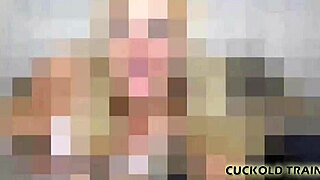 wife makes old cuckold wear chastity device in femdom bdsm scene