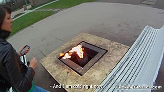 kirsten rides hard in spontaneous top-floor fuck