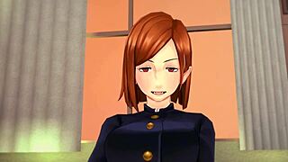 kugisaki nobara moans during hardcore masturbation and sex in jujutsu kaisen hentai with big tits and pussy orgasm