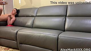 White boy pounds a hot brunette milf backstage in lingerie