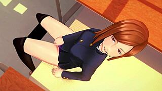 kugisaki nobara moans during hardcore masturbation and sex in jujutsu kaisen hentai with big tits and pussy orgasm