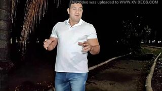 Yuri Gaúcho strikes again, sucking hard in public outdoor action with blonde stud.