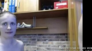 A submissive amateur deepthroats fat cock on webcam