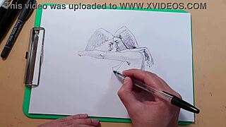 two beautiful sexy girls in a quick sketch