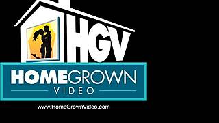 Amateur couple with short hair enjoys homemade activities together