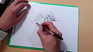 two beautiful sexy girls in a quick sketch