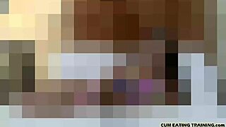 Clean cum off floor with tongue