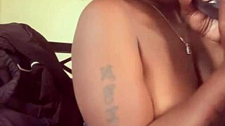 stepsister sucks 11 inches of stepbrother's big black cock