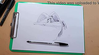 two beautiful sexy girls in a quick sketch