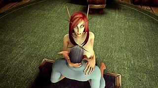 A Night with Hot Elf Milf Redhead in Warcraft Parody