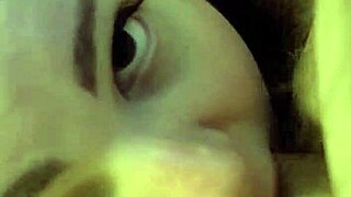 girl loves sucking daddy's dick with deepthroat and gagging