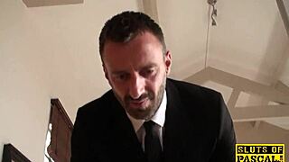 british bigtitted sub squirts before facial