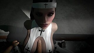 Having sex with a curvy nun in pov