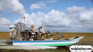 lovely badass babes visit cranky crocs in bikinis