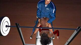 cartoon groping on bench