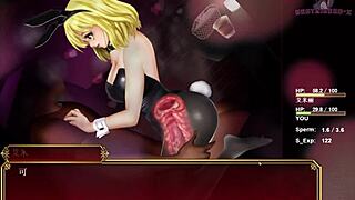 hungry bunny girl on sofa in black smith-12